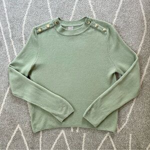 H&M Mint Green Soft Brushed Oversized Sweater with Shoulder Button Detail